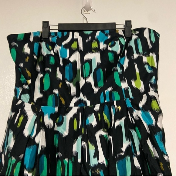 Muse printed belted strapless empire a line pockets dress Size XL - Picture 3 of 10